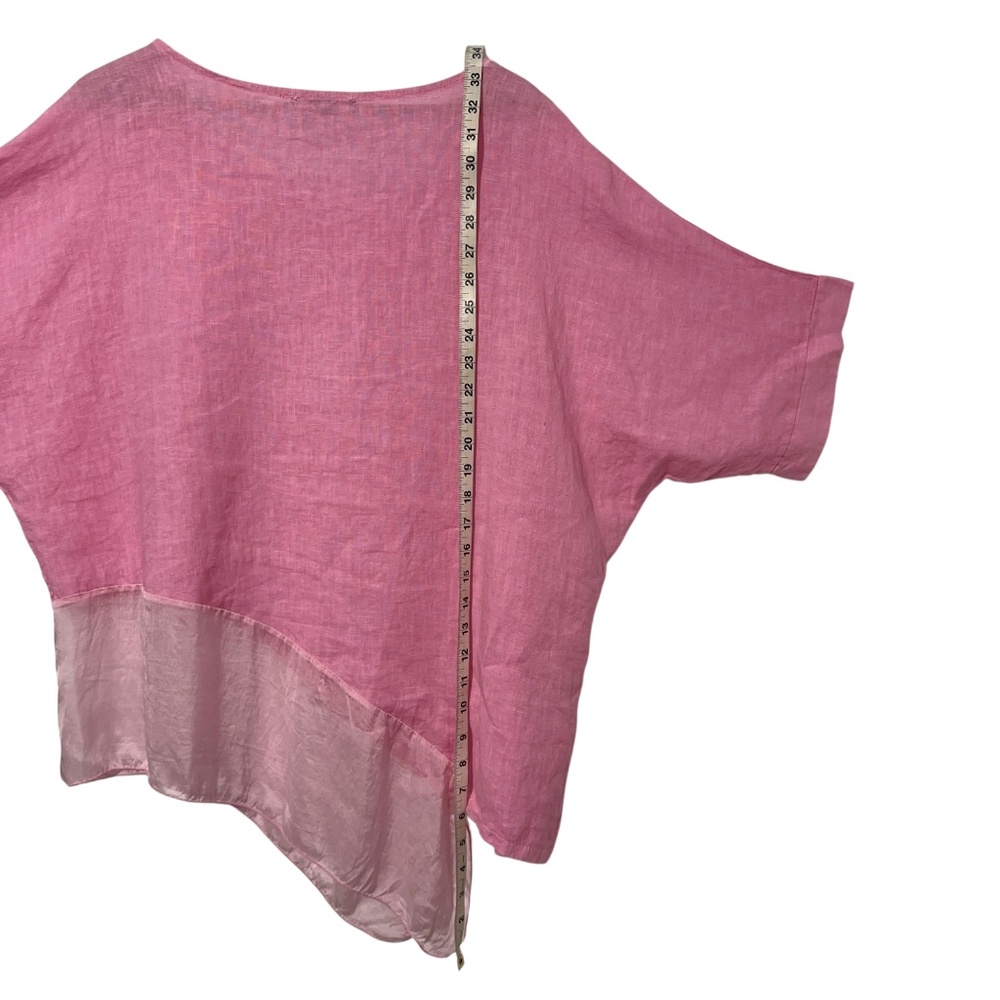 Free for Humanity Womens Italian Linen Asymmetric Top OS Casual - Picture 6 of 6